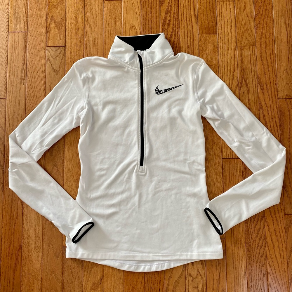 Nike Pro Women’s Dri-Fit Fleece Half-Zip, Size Small, White Color